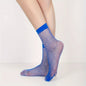 A Pair of Mid-calf Socks with Small Mesh and Rhinestone Decoration NovaCart