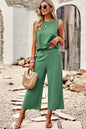 Round Neck Tank and Wide Leg Pants Set New Era Fashion LLc