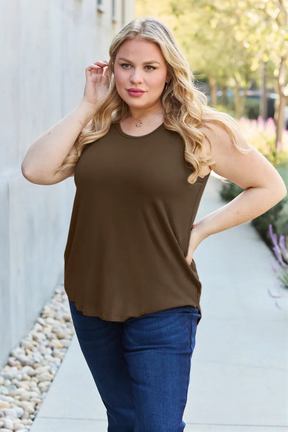 Basic Bae Full Size Round Neck Curved Hem Tank New Era Fashion LLc