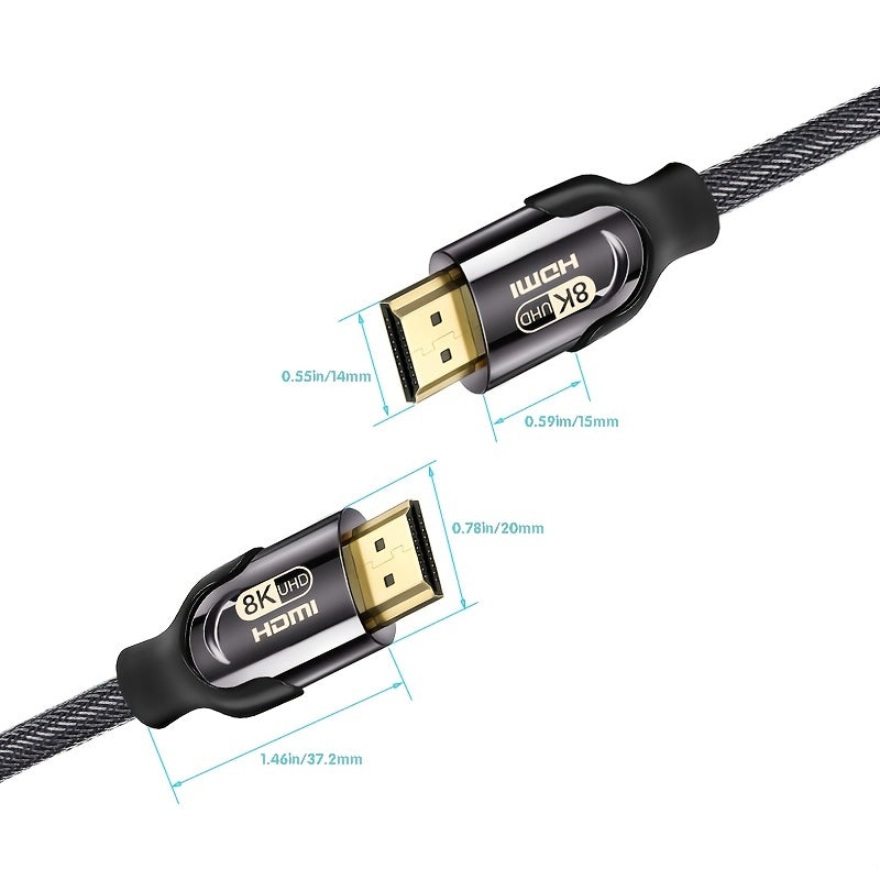 8K Ultra High Speed HDTV 2.1 Cable | Supports 8K 60Hz, 4K 120Hz, Flat Category 6a Ethernet, Male to Male Connector - I-ZCLIVE NovaCart