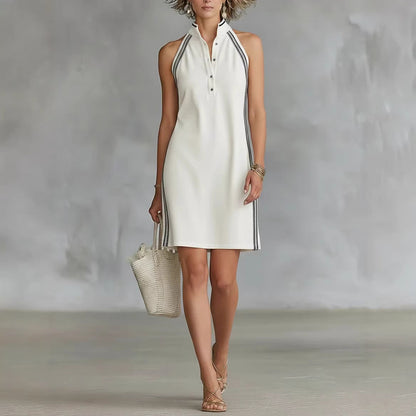Women’s Sleeveless Button-Up Collar Shirt Dress FitiqueFit