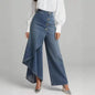 Women's Washed Denim Skort with Button Closure FitiqueFit