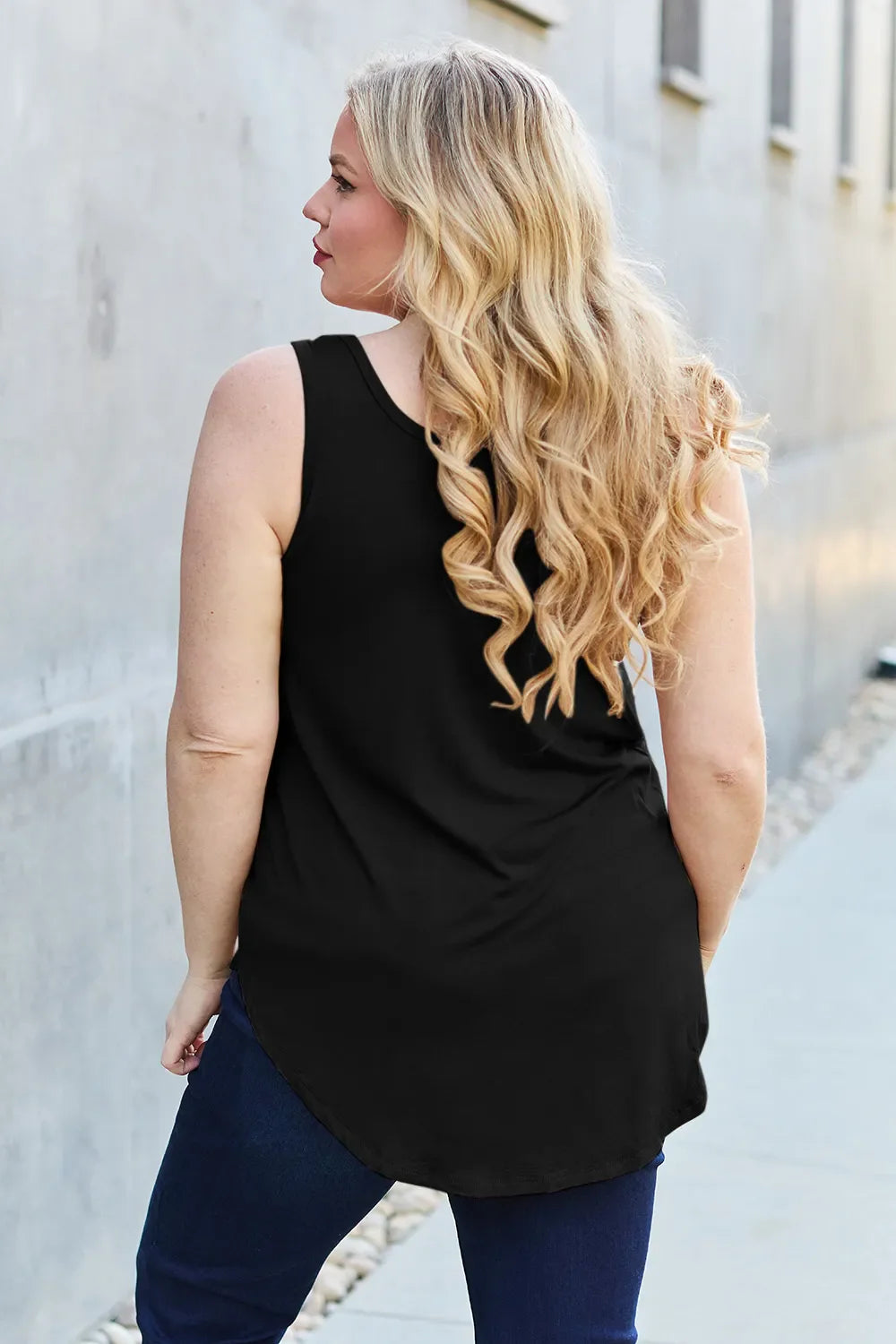 Basic Bae Full Size Round Neck Curved Hem Tank New Era Fashion LLc