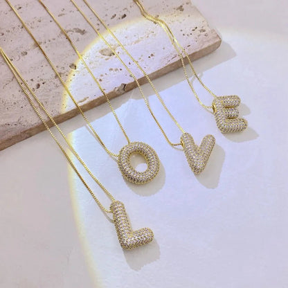 EmberLuxe "Glimmer" Bubble Letter Pendant (L-U) Ivory Embers