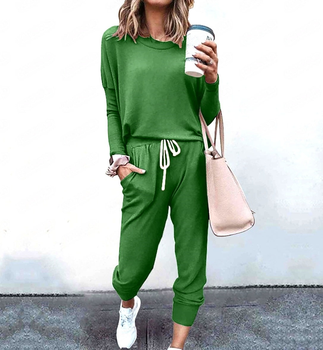 Women's Long Sleeve T-Shirt & Pencil Pants Set – Loose Fit, Striped & Solid FitiqueFit