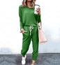 Women's Long Sleeve T-Shirt & Pencil Pants Set – Loose Fit, Striped & Solid FitiqueFit