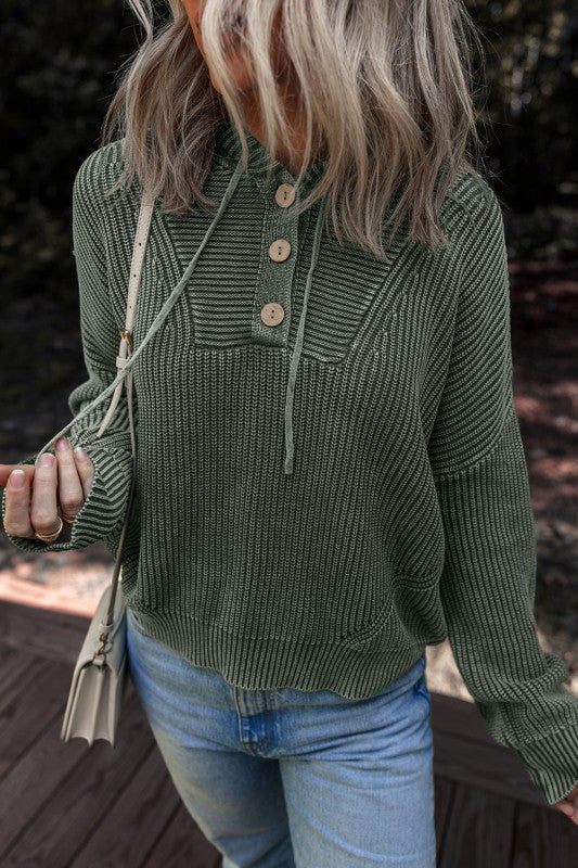 Mineral Wash Ribbed Knit Hooded Sweater Shop Style & More | Fresh Looks, Everyday Deals & Free Shipping