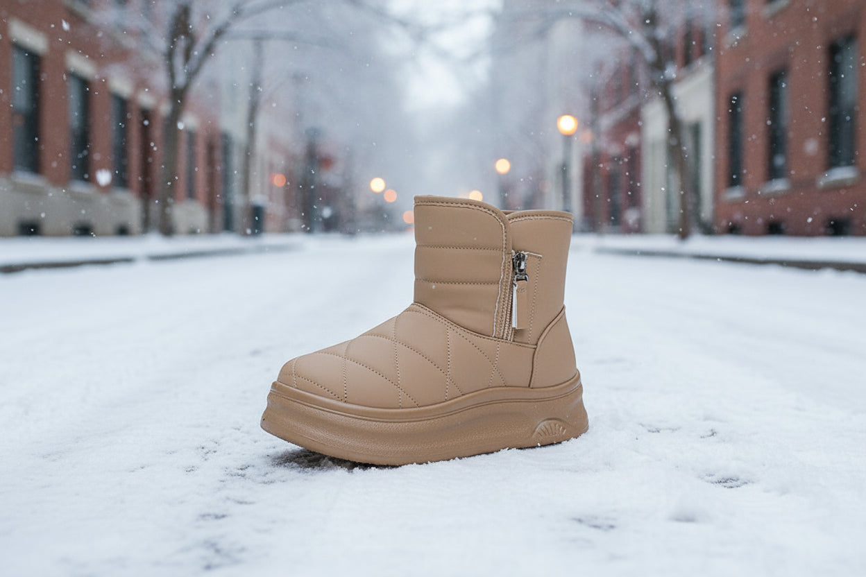 Women’s Warm Fleece-Lined Snow Boots – Casual Winter Anti-Slip Ankle Boots FitiqueFit