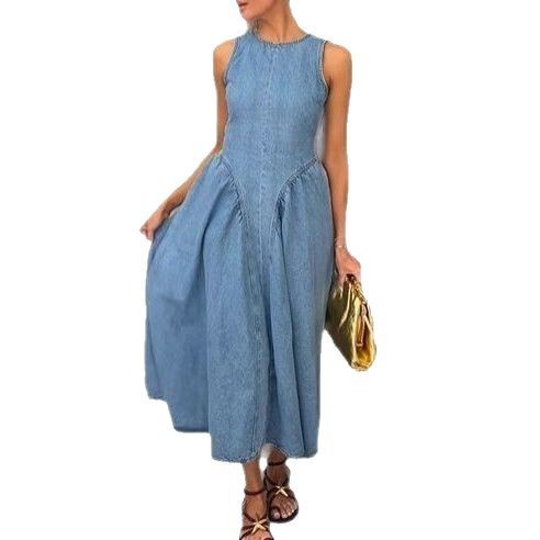 SpringSummer New Sleeveless Backless Lace Up Denim Skirt For Women Grayceful LLC