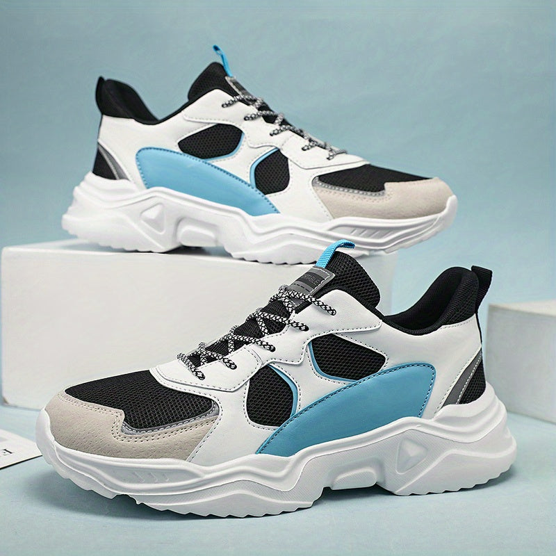 Men's Fashion Platform Sneakers - Casual Athletic Dad Shoes, Height-Increasing Breathable Mesh, Anti-Slip EVA Sole, Suitable for Running and Outdoor Activities, Thick-Soled Walking Shoes NovaCart