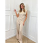 Backless Evening Dress Jumpsuit Solid Color Casual Straight Pants Grayceful LLC