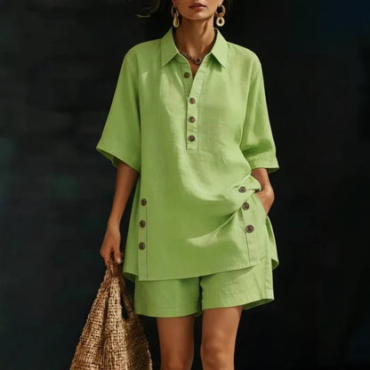 Short-Sleeve Shirt & Loose Pants Two-Piece Set – 4 Colors, S–5XL FitiqueFit