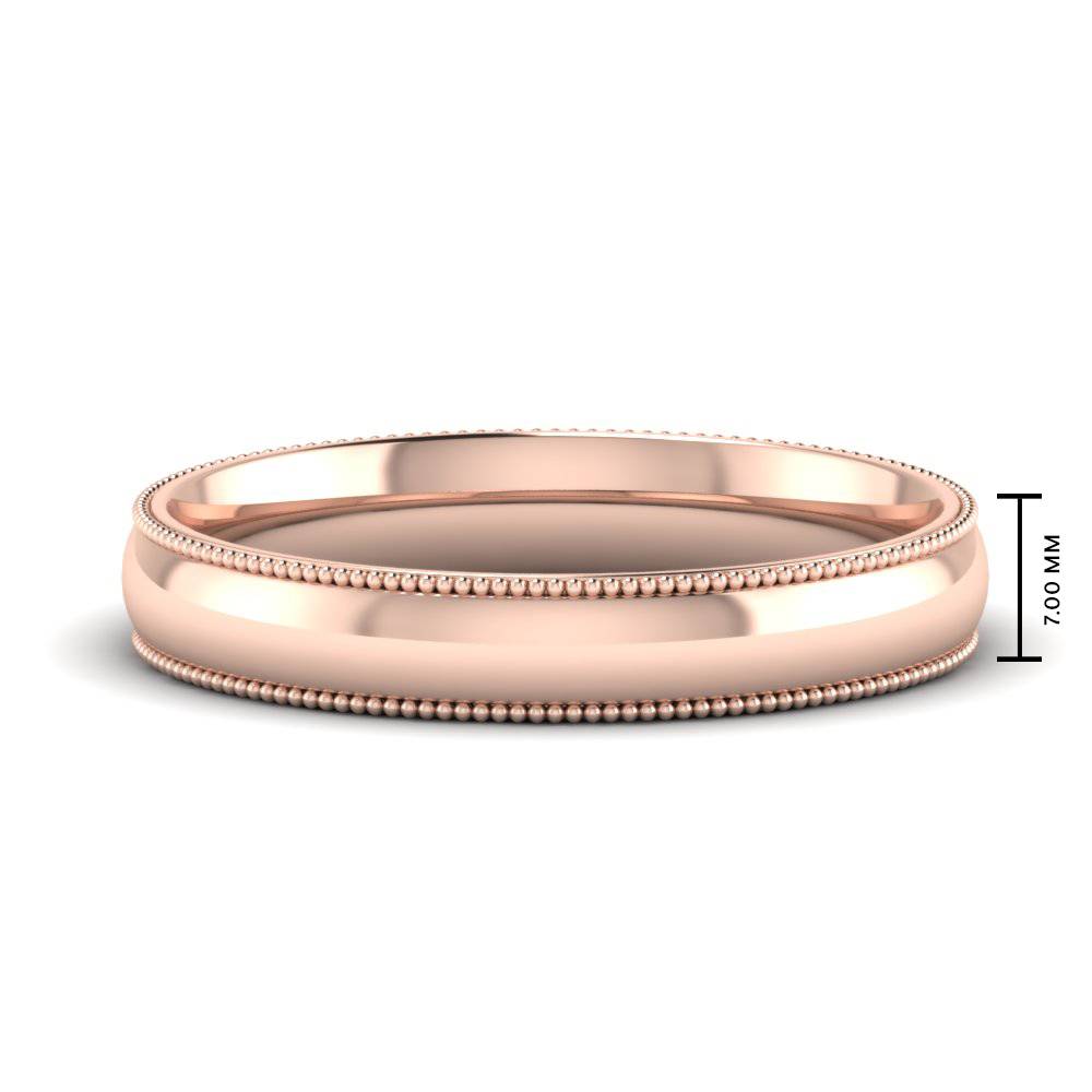 Comfort Fit Wedding Band Milgrain Edge Fascinating Diamonds