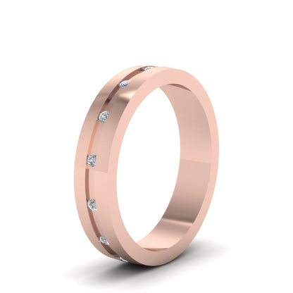 7 MM Flat Diamond Mens Wedding Band Fascinating Diamonds