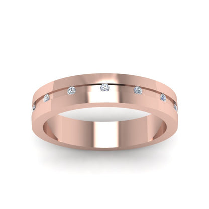 7 MM Flat Diamond Mens Wedding Band Fascinating Diamonds