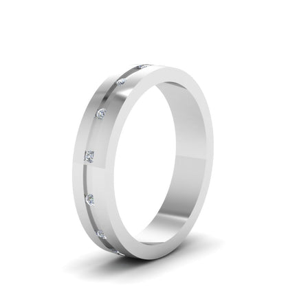 7 MM Flat Diamond Mens Wedding Band Fascinating Diamonds
