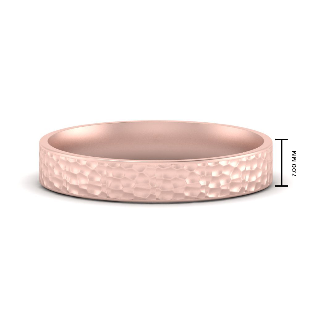 Hammered Finish Mens Wedding Band Fascinating Diamonds