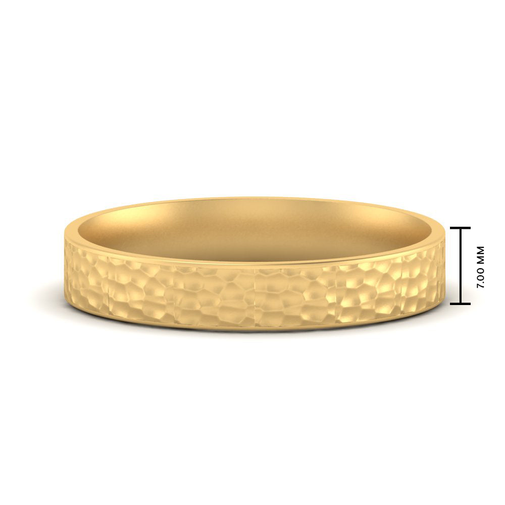 Hammered Finish Mens Wedding Band Fascinating Diamonds