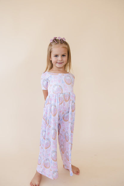When You Wish - Wide-leg Romper Blush Lotus