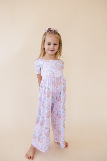 When You Wish - Wide-leg Romper Blush Lotus