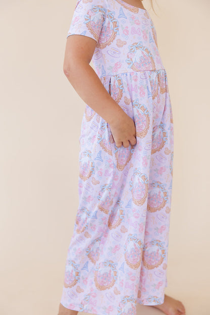 When You Wish - Wide-leg Romper Blush Lotus