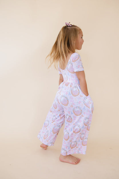 When You Wish - Wide-leg Romper Blush Lotus