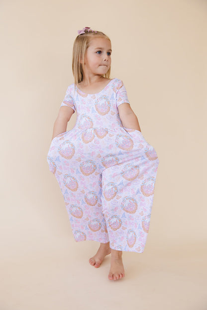 When You Wish - Wide-leg Romper Blush Lotus