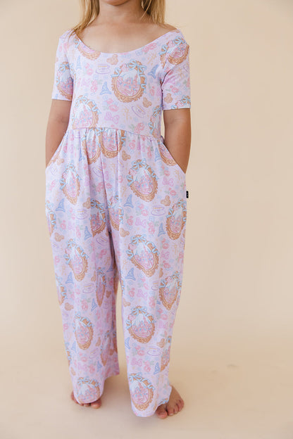 When You Wish - Wide-leg Romper Blush Lotus