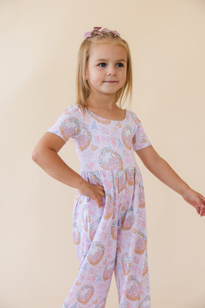 When You Wish - Wide-leg Romper Blush Lotus