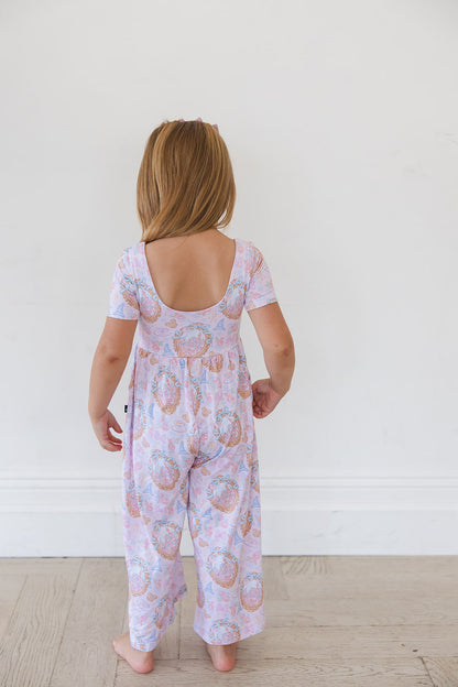 When You Wish - Wide-leg Romper Blush Lotus