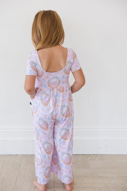 When You Wish - Wide-leg Romper Blush Lotus