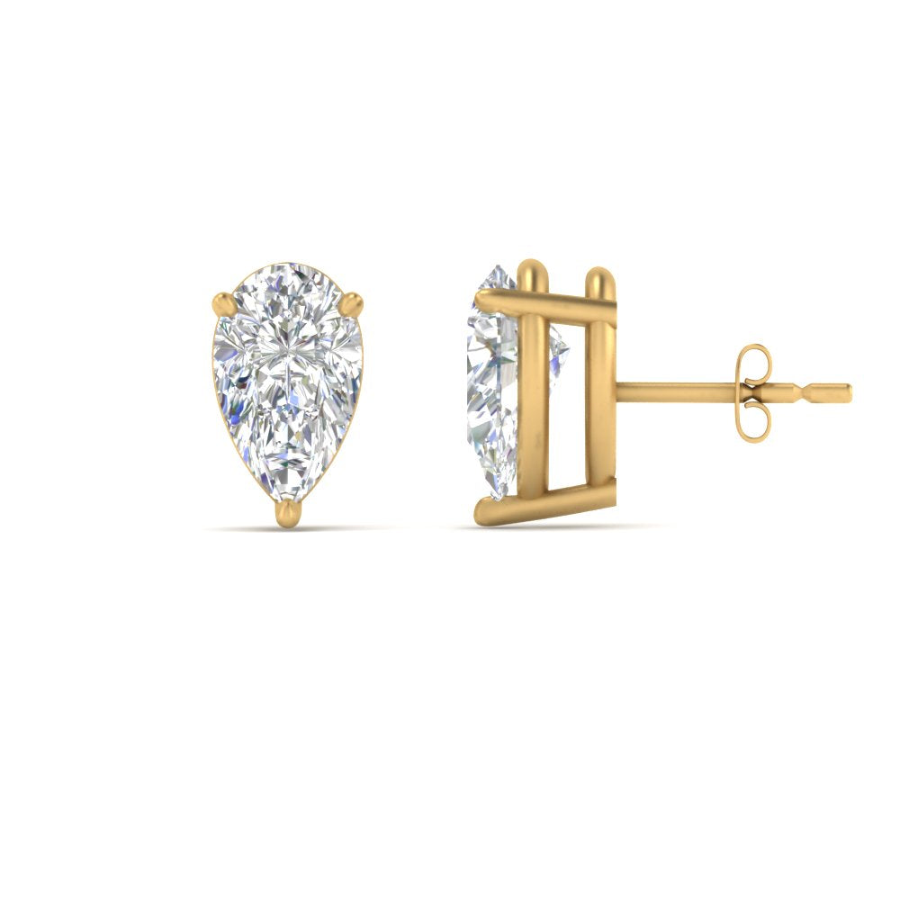 Diamond Pear Cut 3 Prong Earring Fascinating Diamonds