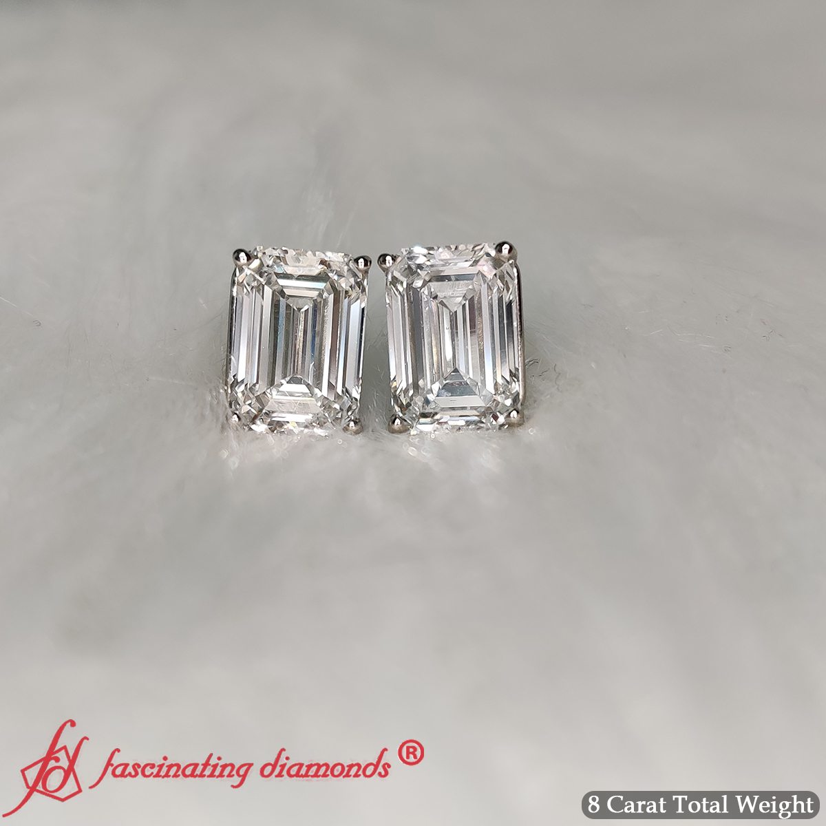Emerald Cut Diamond Stud Earrings Fascinating Diamonds