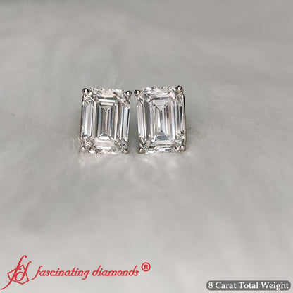 Emerald Cut Diamond Stud Earrings Fascinating Diamonds