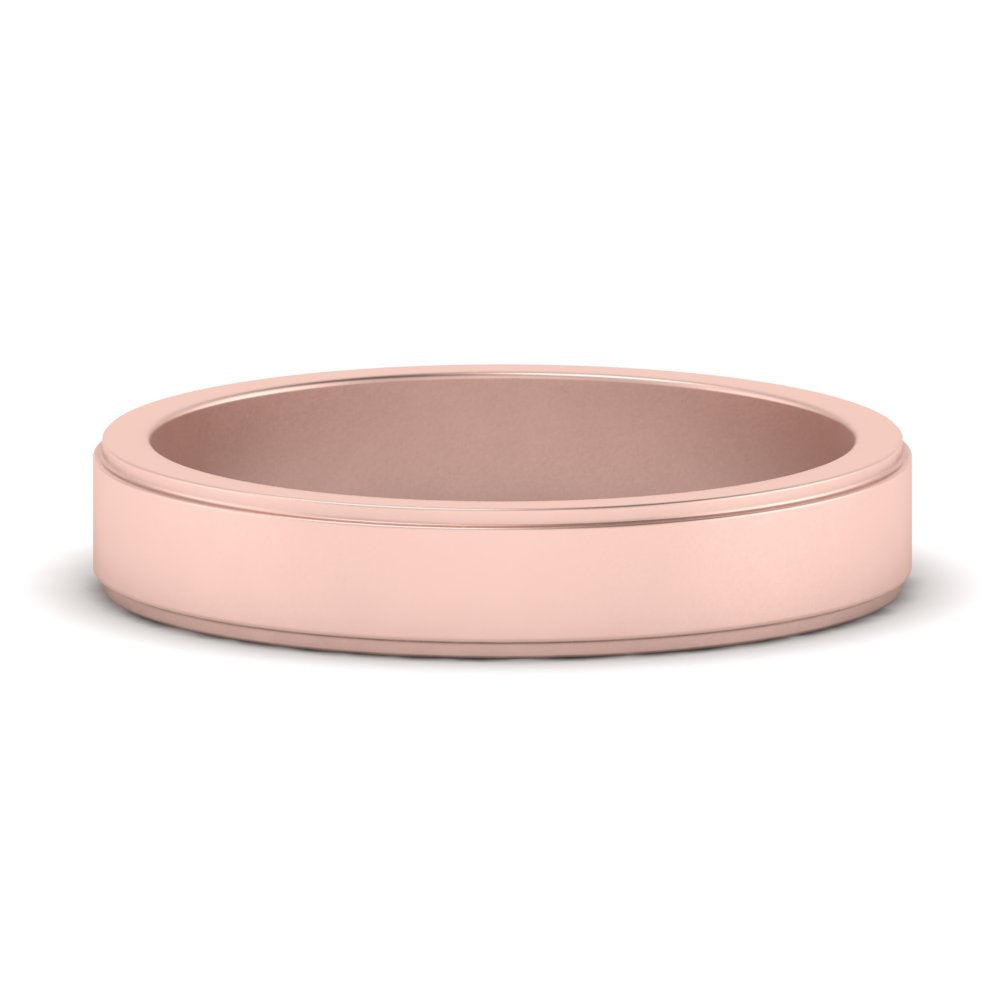 Simple Flat Wedding Band 4MM Fascinating Diamonds