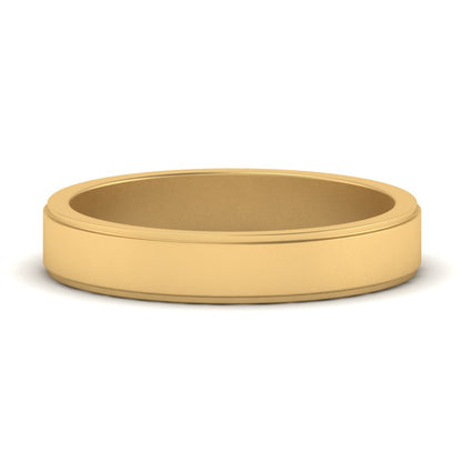 Simple Flat Wedding Band 4MM Fascinating Diamonds