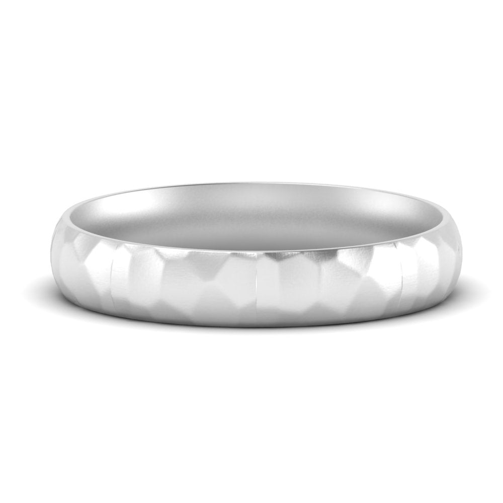 Mens Hammered Comfort Fit Wedding Band Fascinating Diamonds