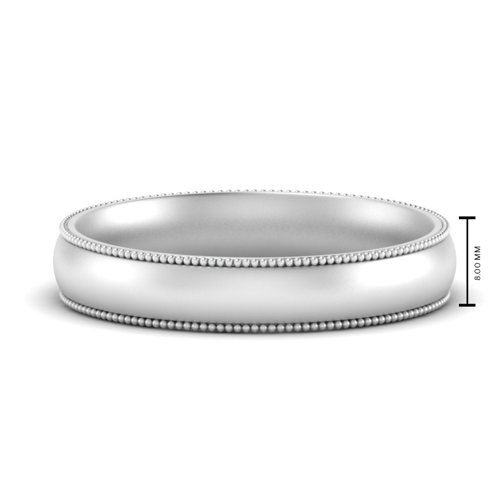 4 mm Milgrain Comfort Fit Mens Wedding Band Fascinating Diamonds