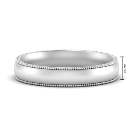 4 mm Milgrain Comfort Fit Mens Wedding Band Fascinating Diamonds