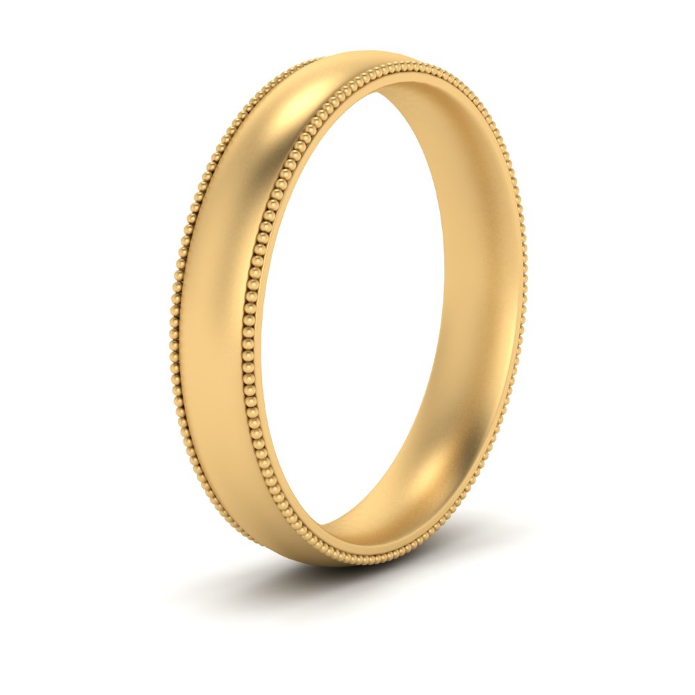 4 mm Milgrain Comfort Fit Mens Wedding Band Fascinating Diamonds