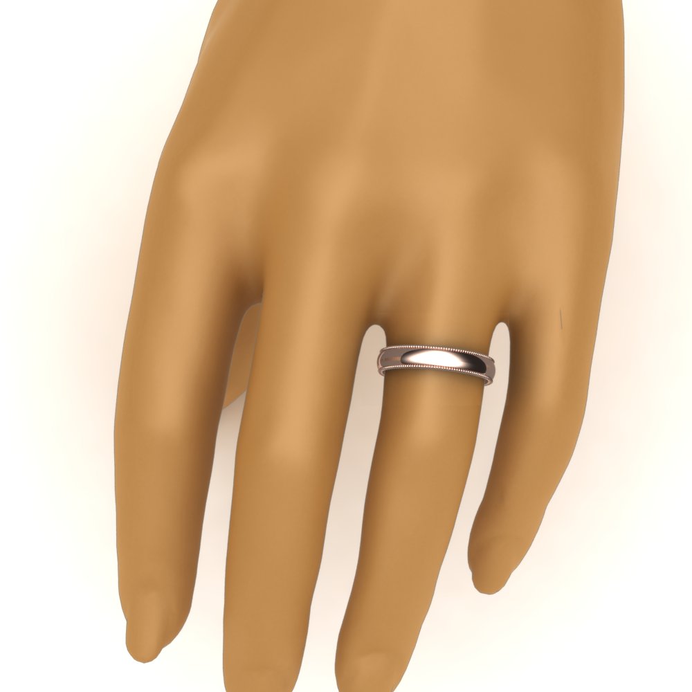 Comfort Fit Wedding Band Milgrain Edge Fascinating Diamonds