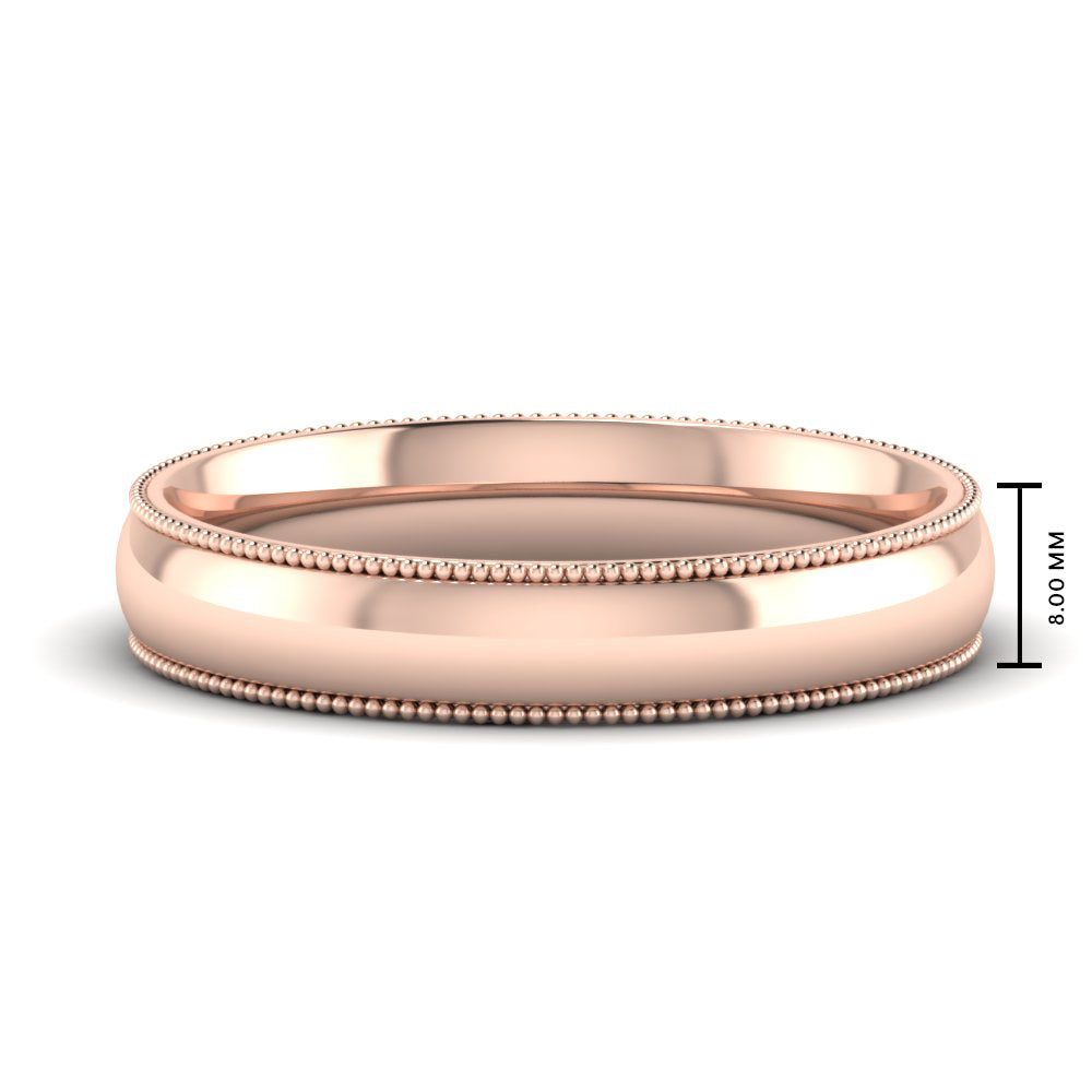 Comfort Fit Wedding Band Milgrain Edge Fascinating Diamonds
