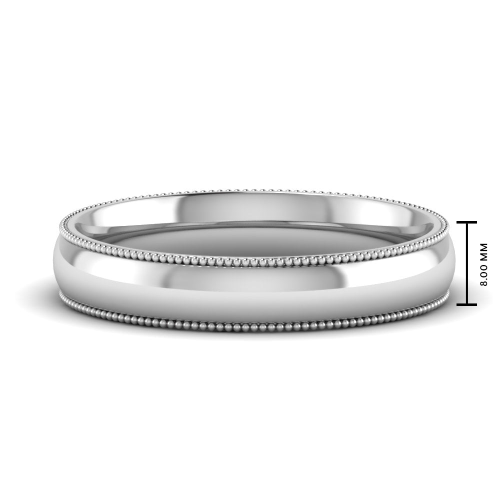Comfort Fit Wedding Band Milgrain Edge Fascinating Diamonds