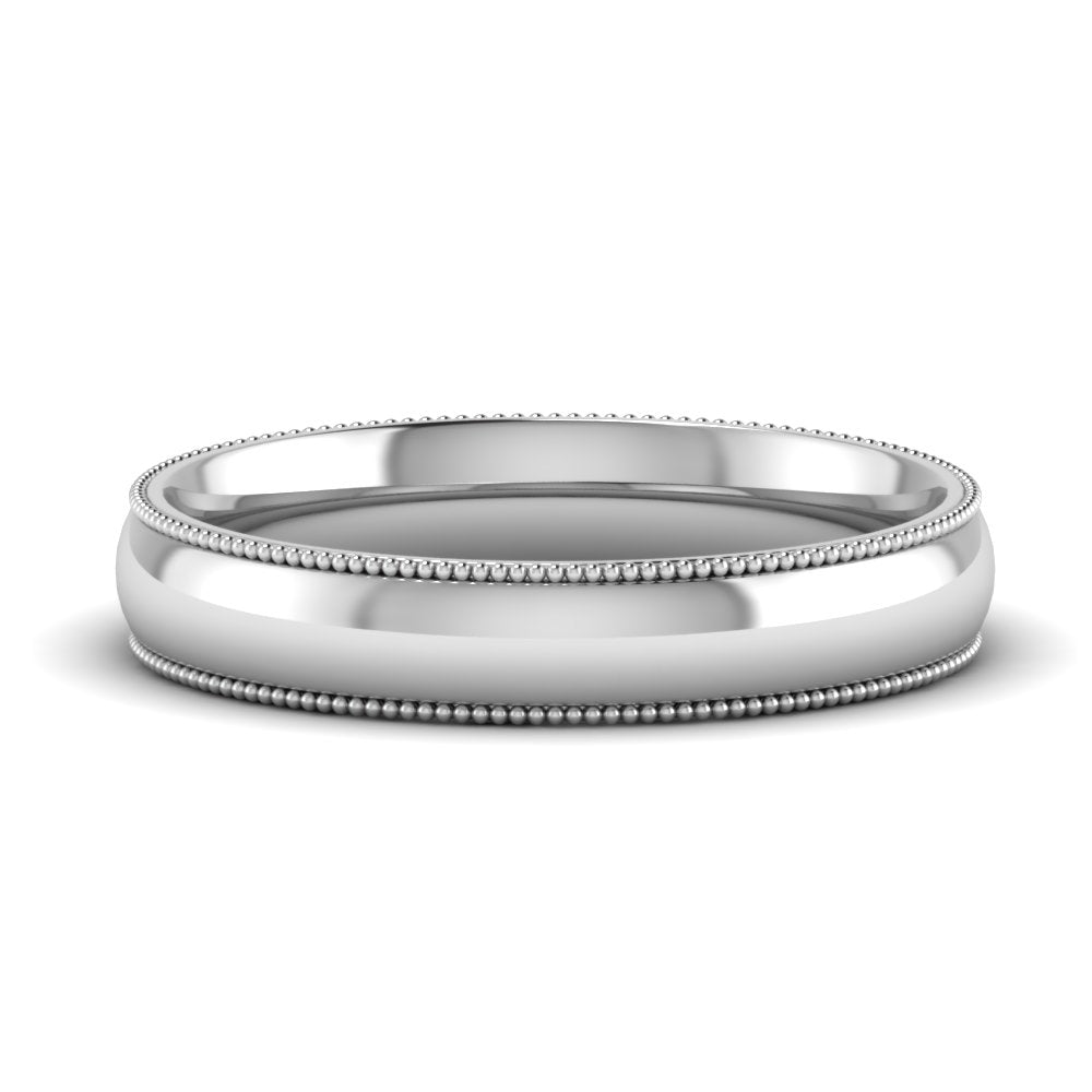 Comfort Fit Wedding Band Milgrain Edge Fascinating Diamonds