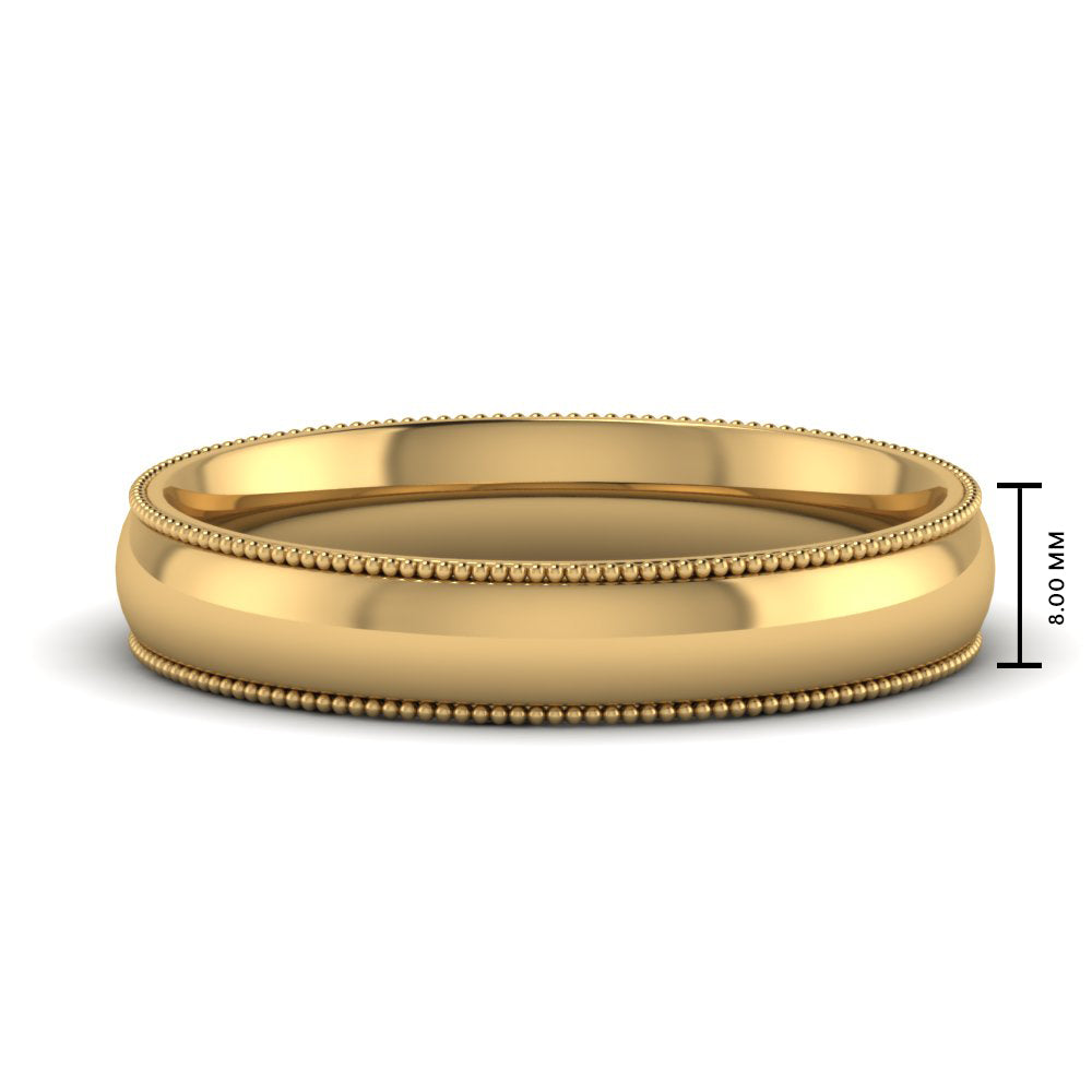 Comfort Fit Wedding Band Milgrain Edge Fascinating Diamonds