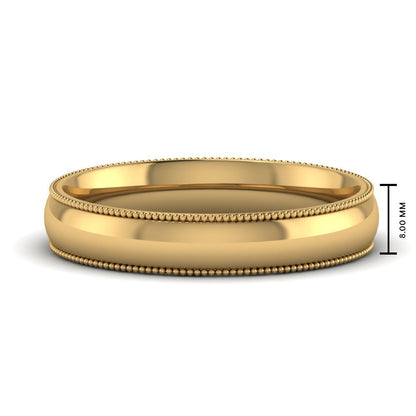 Comfort Fit Wedding Band Milgrain Edge Fascinating Diamonds