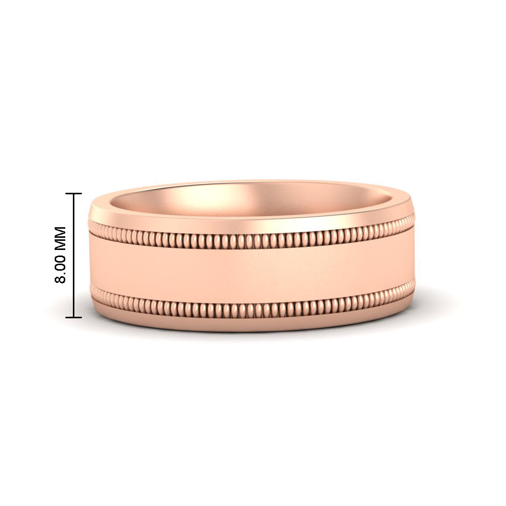 Mens Band Double Milgrain Fascinating Diamonds