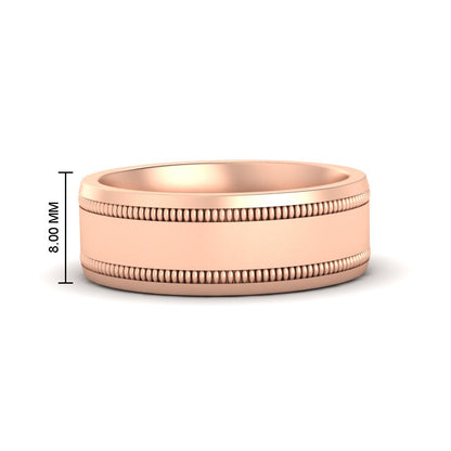 Mens Band Double Milgrain Fascinating Diamonds