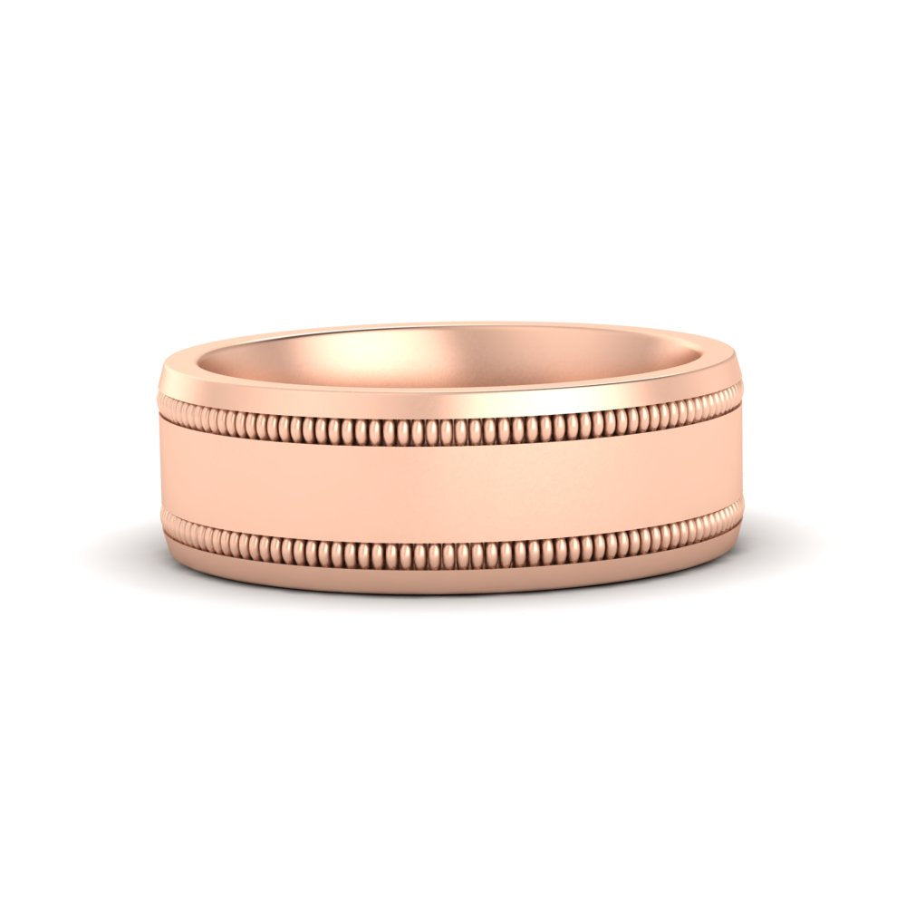 Mens Band Double Milgrain Fascinating Diamonds
