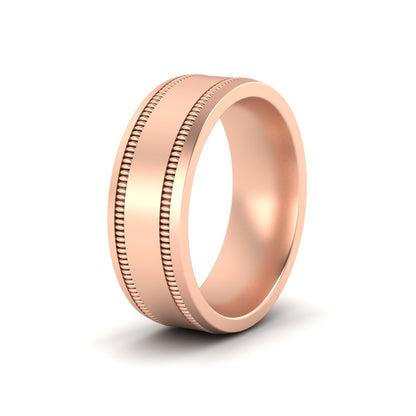 Mens Band Double Milgrain Fascinating Diamonds